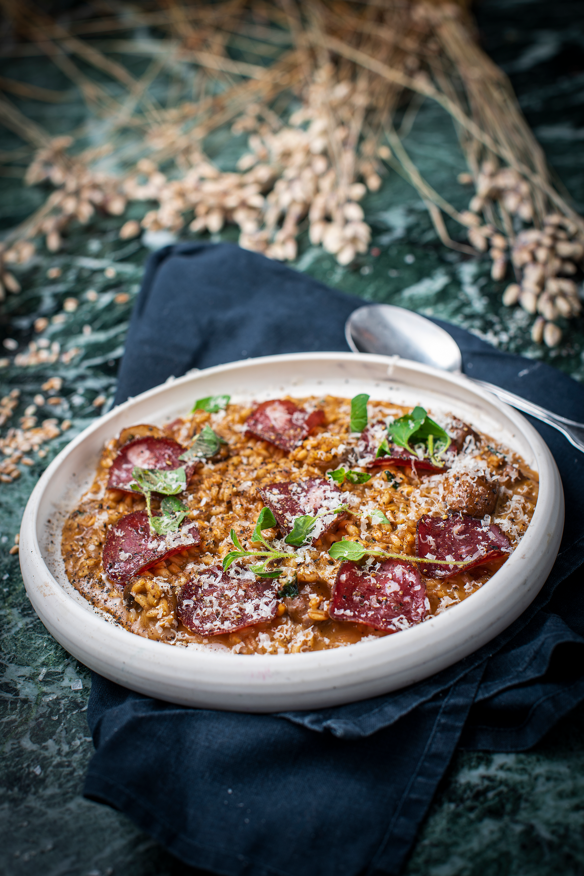 Speltotto med speket elg